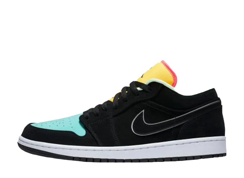 ナイキ エアジョーダン1 ロー "ブラック/オーロラグリーン/レーザーオレンジ"