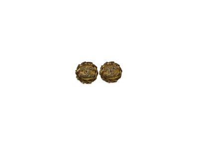CHANEL Coco Mark Rhinestone Earring "Gold"