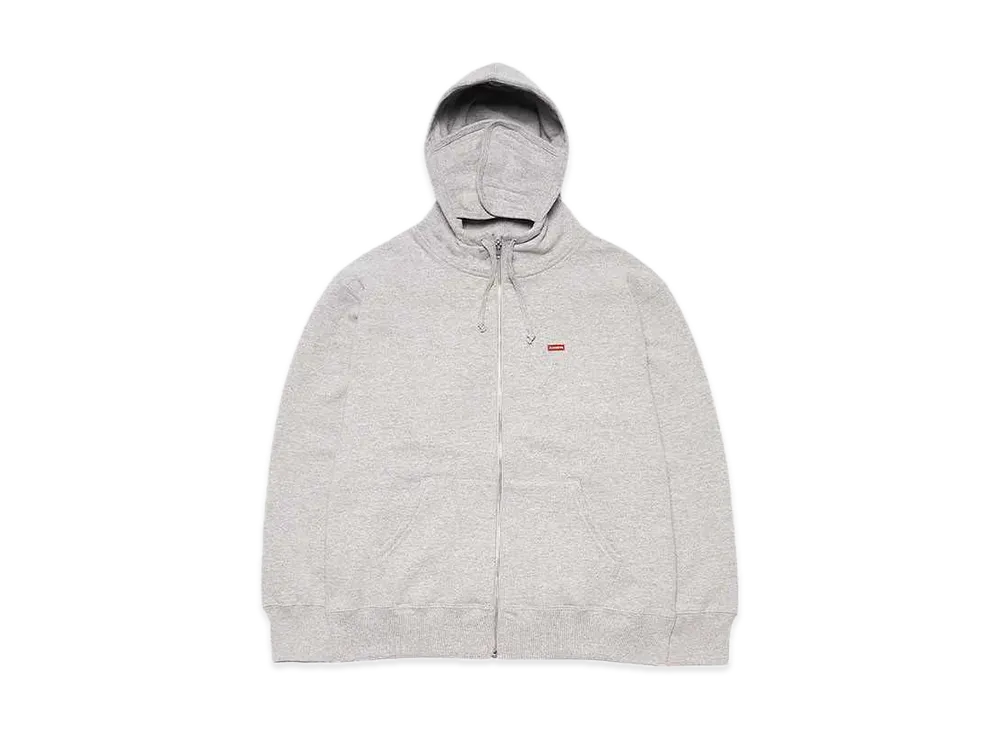 Supreme Small Box Facemask Zip Up Hooded Sweatshirt "Heather Grey"