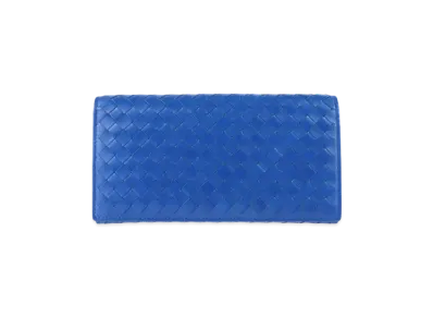 Bottega Veneta Intrecciato Leather Wallet "Blue"