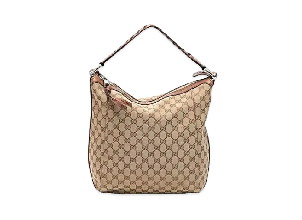 GUCCI GG Canvas Bamboo Shoulder Bag