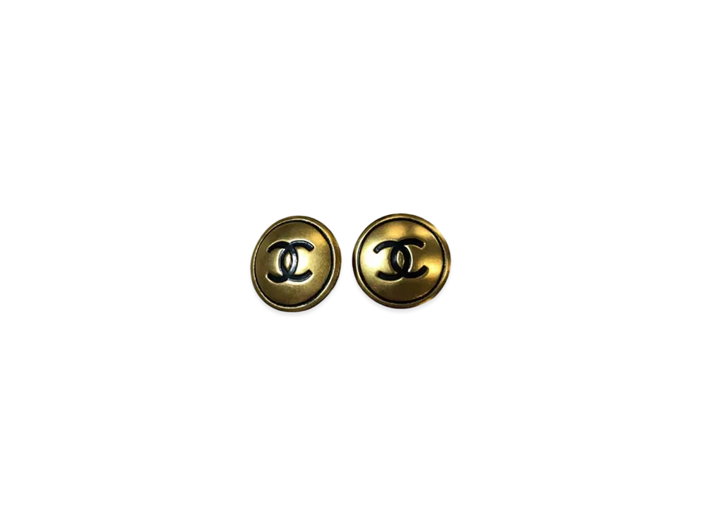 CHANEL Coco Mark Earrings "Gold/Black"