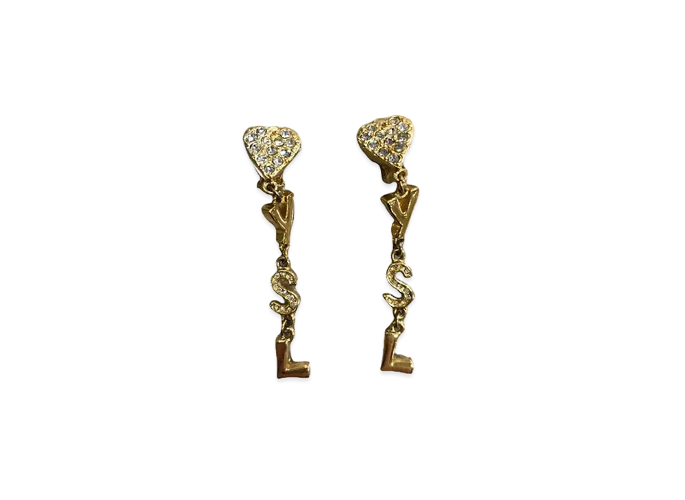 SAINT LAURENT YSL Heart Earrings "Gold"