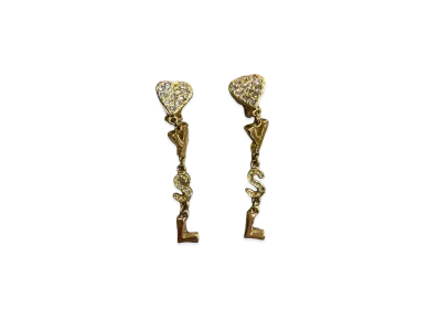 SAINT LAURENT YSL Heart Earrings "Gold"