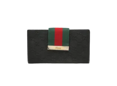 GUCCI GG Canvas Sherry Line Long Wallet