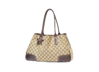 GUCCI GG Canvas Sherry Line Tote "Brown"