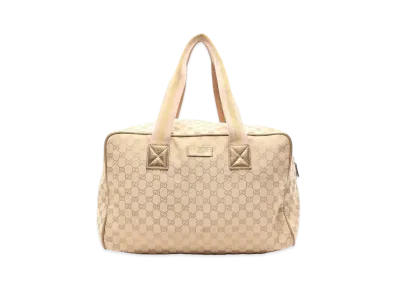 GUCCI GG Canvas Boston Bag "Beige/Gold/Pink"