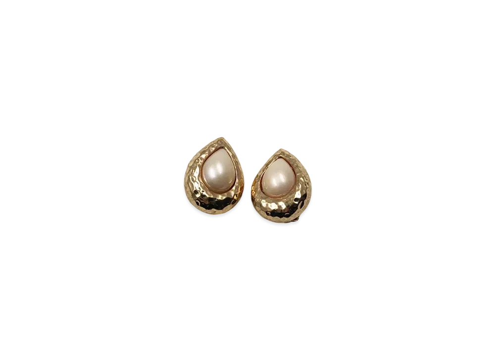 Dior Teardrop Pearl Earrings "Gold"