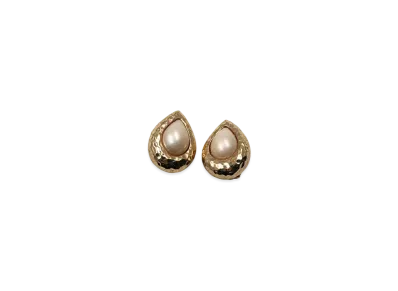 Dior Teardrop Pearl Earrings "Gold"