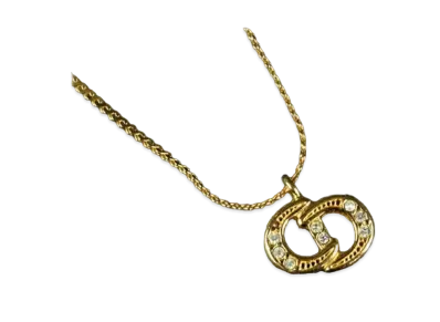 Dior CD Logo Stone Necklace "Gold"