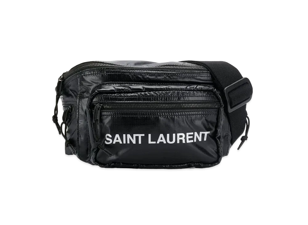 SAINT LAURENT Body Bag Nux Nylon "Silver/Black"