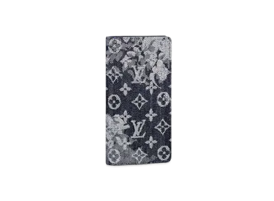Louis Vuitton Brazza Wallet Denim Monogram Tapestry "Bleu"