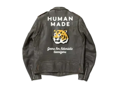HUMAN MADE LEATHER RIDERS JACKET "Grey"