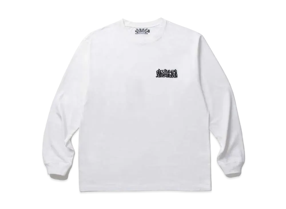 APHRODITEGANG NAMEDARUMA LOGO EMBROIDERY L/S TEE "White"