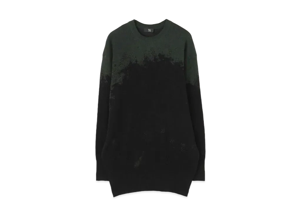 Yohji Yamamoto Y's COTTON LINEN PLATING COMBI BIG SWEATER "Grey"