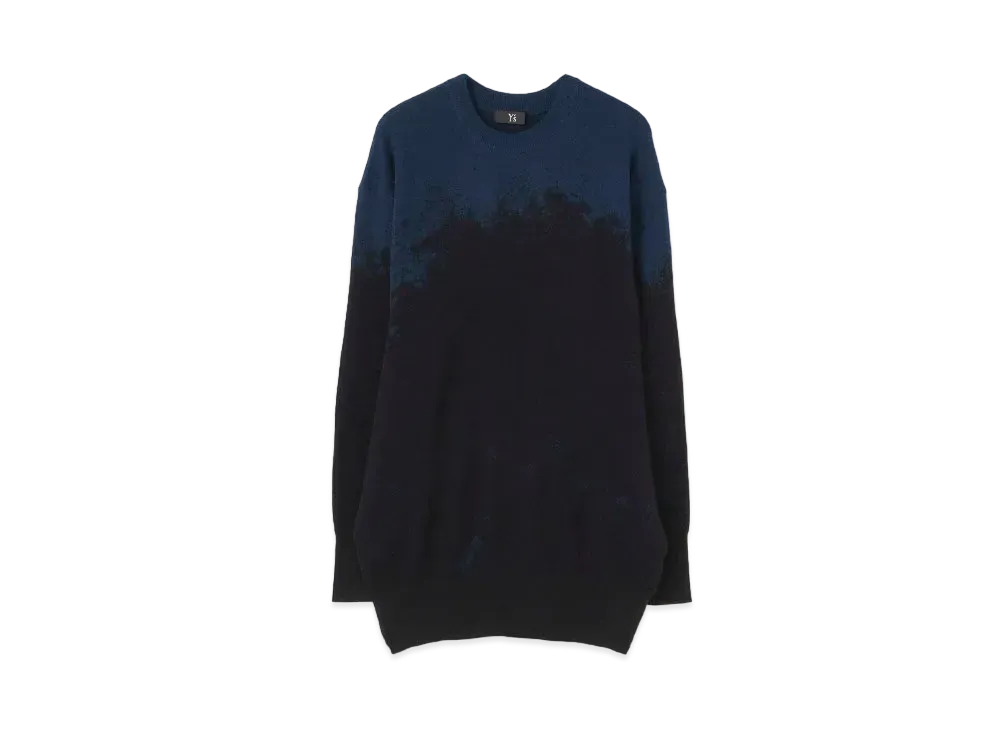 Yohji Yamamoto Y's COTTON LINEN PLATING COMBI BIG SWEATER "Navy"
