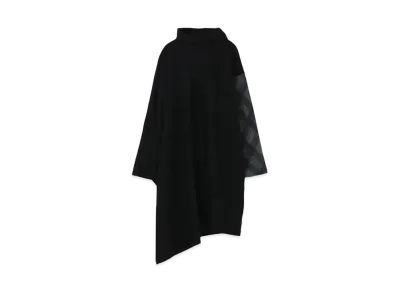 Yohji Yamamoto SPECIAL SOFT CARDED WOOL 1/14 PS SLEEVE CHECK PANEL LS "Gray"