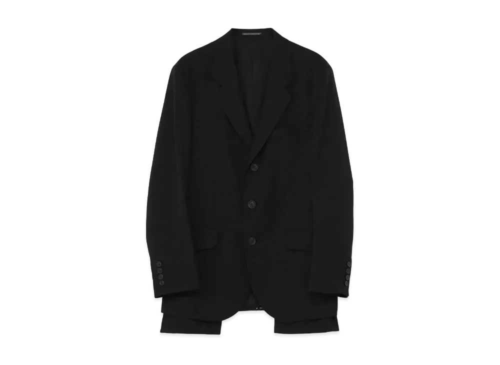 Yohji Yamamoto Pour Homme W/GABARDINE 3BUTTON SINGLE JACKET "Black"