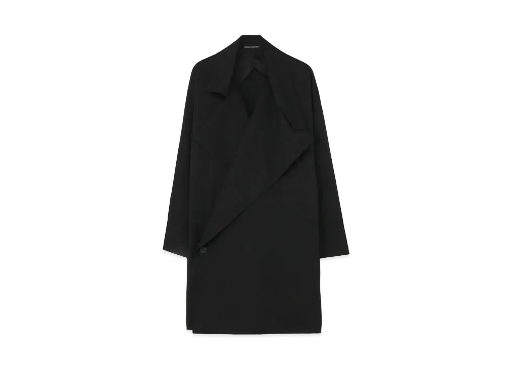 Yohji Yamamoto Pour Homme W/GABARDINE DRAPE COAT "Black"