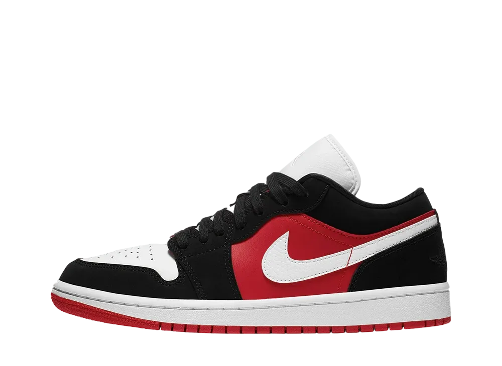 ナイキ ウィメンズ エアジョーダン1 ロー "ブラック ホワイト ジムレッド"