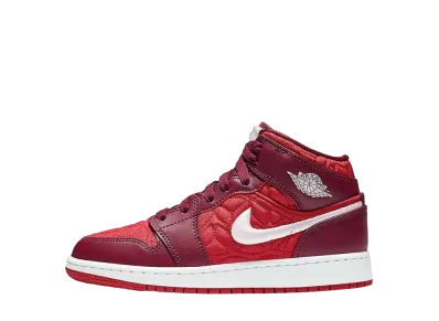 Nike GS Air Jordan 1 Mid SE "Red Quilt"