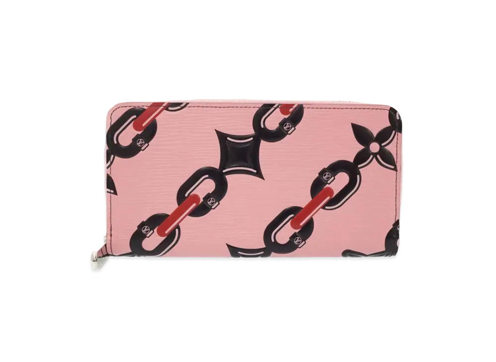 Louis Vuitton Epi Chain Motif Zippy Wallet "Rose"