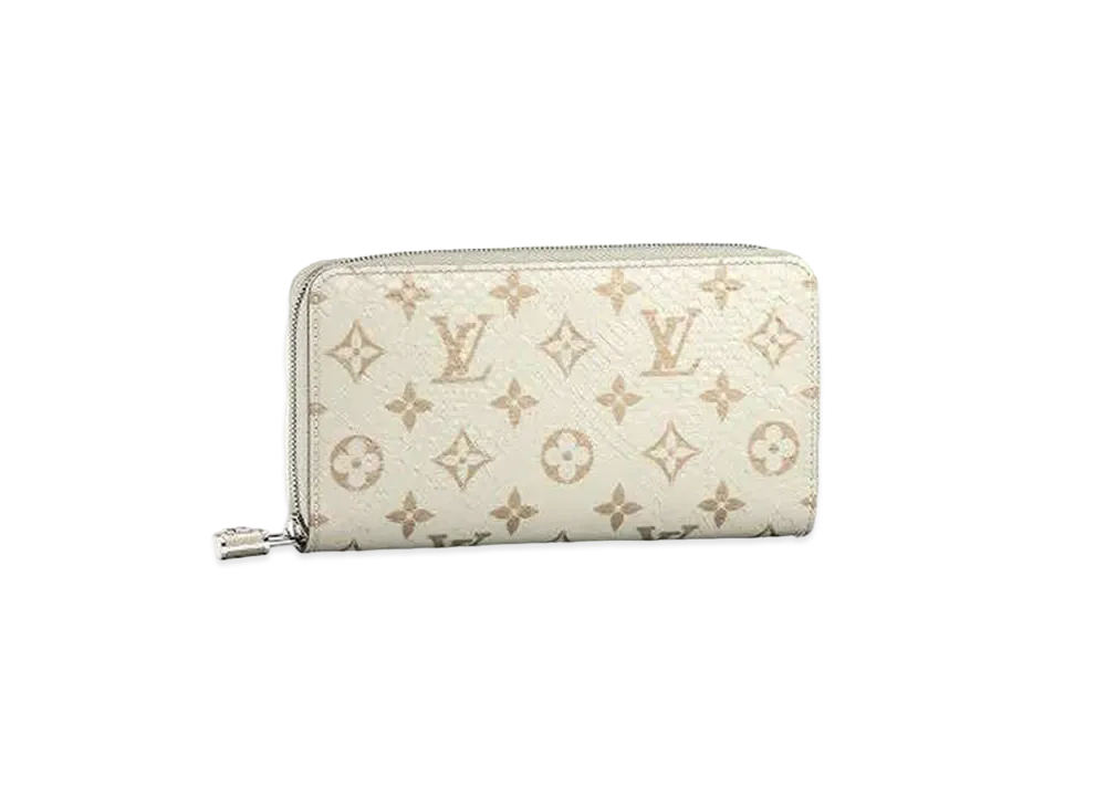 Louis Vuitton Zippy Wallet Padlock Monogram Python Leather "Latte"