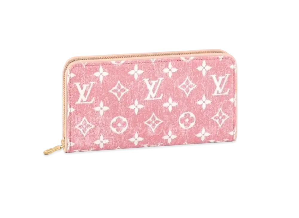 ルイヴィトン ジッピー ウォレット モノグラム ジャカード デニム  "ピンク" M81182