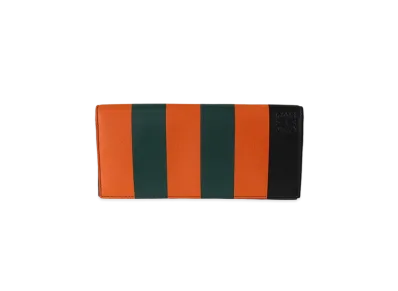 LOEWE Striped Leather Wallet ”Orange/Green/Black”