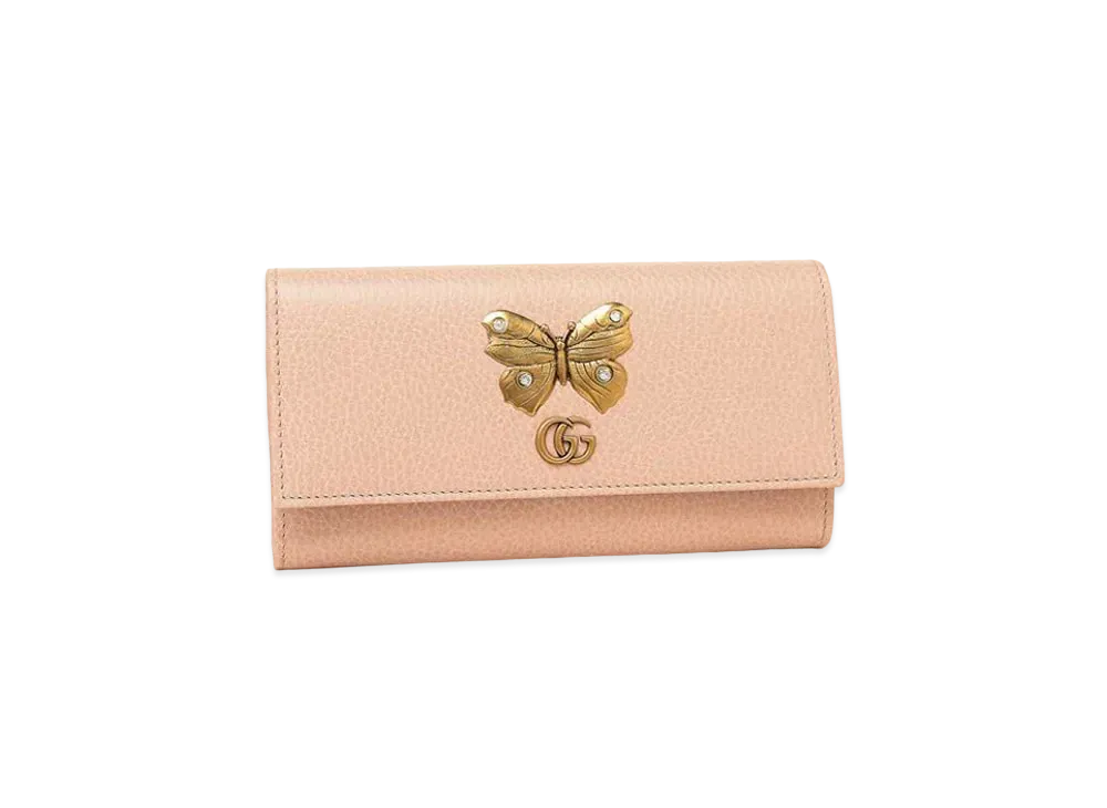 GUCCI Butterfly Continental Wallet "Pink"