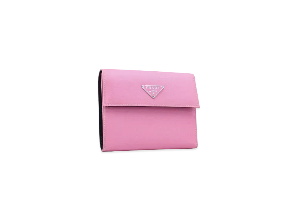 PRADA Nylon Leather Wallet "Pink"