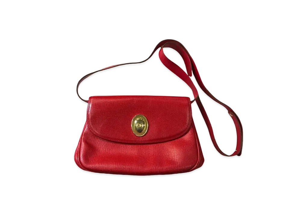 Dior CD Logo Leather Shoulder Bag "Red"