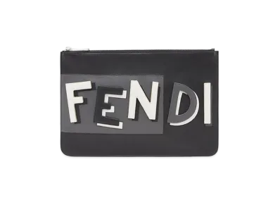 FENDI Logo Clutch Bag "Black"