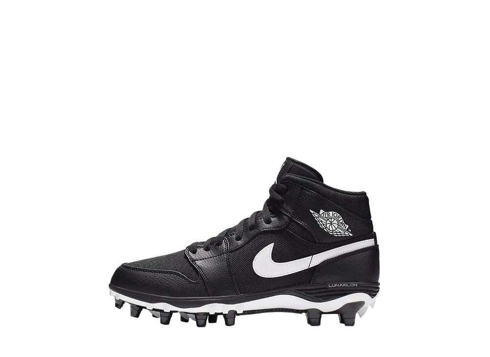Nike TD Jordan 1 Mid Football Cleats "Black/White"