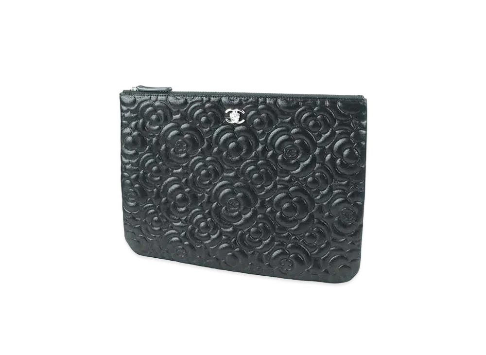 CHANEL Camellia Clutch Bag "Black"