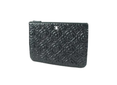 CHANEL Camellia Clutch Bag "Black"