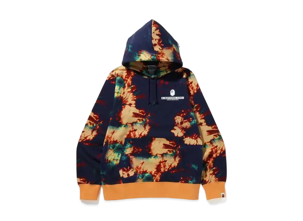 A BATHING APE TIE DYE PULLOVER HOODIE "Navy"