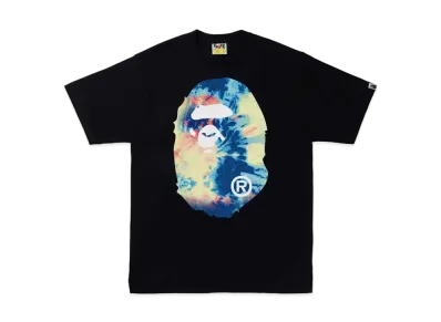 A BATHING APE TIE DYE BIG APE HEAD TEE "Black Multi"