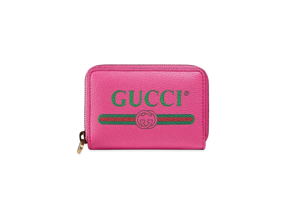 GUCCI Vintage Logo Print Card Case "Pink"