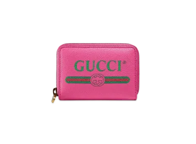 GUCCI Vintage Logo Print Card Case "Pink"