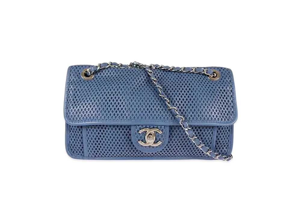 CHANEL French Riviera Punching Shoulder Bag "Blue"