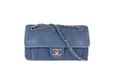 CHANEL French Riviera Punching Shoulder Bag "Blue"