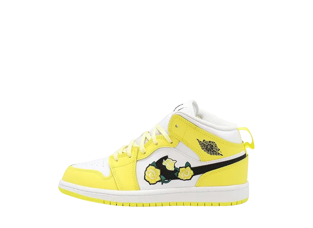 ナイキ PS エアジョーダン1 ミッド "ダイナミックイエローフローラル"(キッズ)