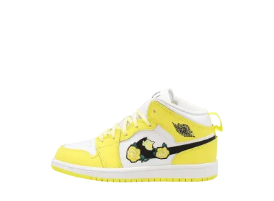 Nike PS Jordan 1 Mid "Dynamic Yellow Floral"