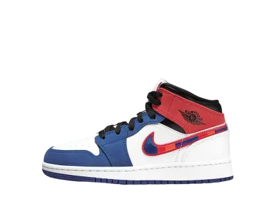 ナイキ GS エアジョーダン1 ミッド "ラッシュ ブルー ユニバーシティ レッド"