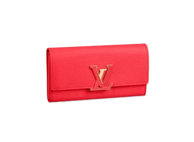 Louis Vuitton Capucines Wallet Taurillon Leather Japan Exclusive "Coral Tahiti"