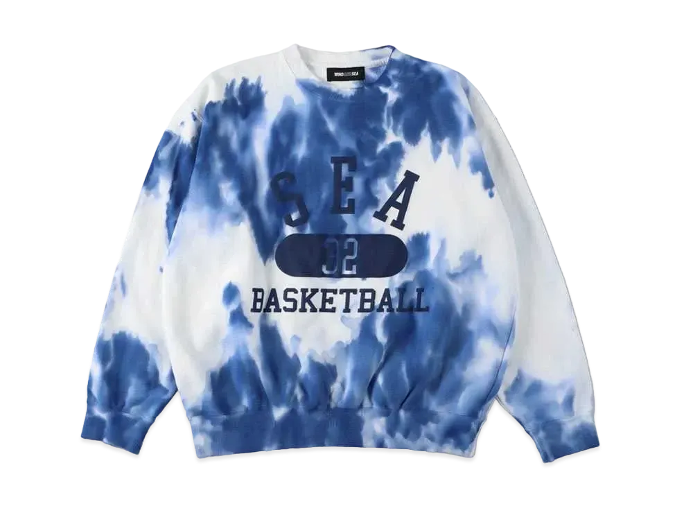 WIND AND SEA SEA (A-HOOPS) CREW NECK "Tye Dye Blue"