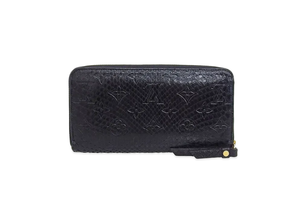 Louis Vuitton Monogram Exotic Python Zippy Wallet "Noir"