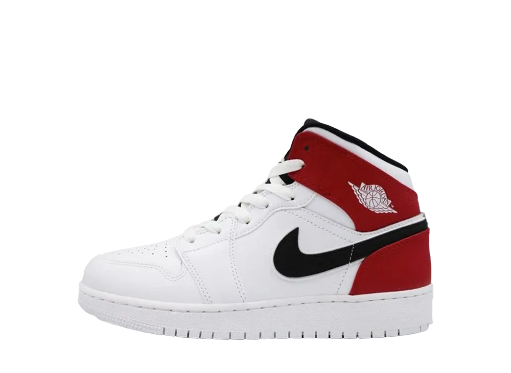 Nike GS Air Jordan 1 Mid "White Black Gym Red"