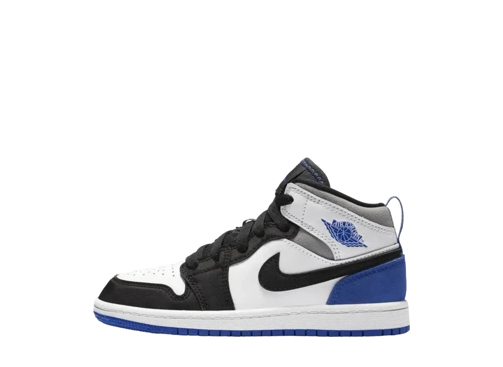 ナイキ PS エアジョーダン1 ミッド SE "ホワイト/ブラック/ロイヤル"(キッズ)